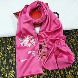 Fancy Hand embroidered Suzhou Embroidery Silk Scarf:peony flower 180cm 1piece Peony