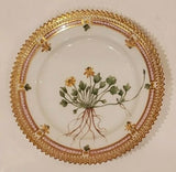 ROYAL COPENHAGEN Flora Danica Serrated Antique Plate 5.5 Ranunculus Cymbalaria Ranunculus