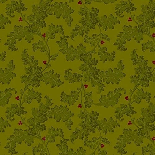 Quiet Grace Leafy Vines Pine by Kim Diehl for Henry Glass Co. 1/2 Yard Flowering Plants