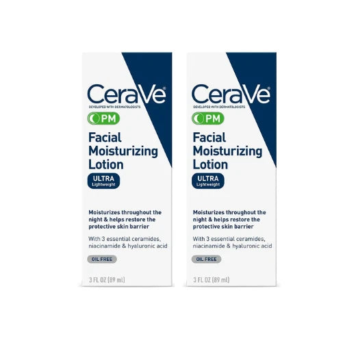 2 Pack CeraVe PM Facial Moisturizing Lotion 3 oz each New - Free Ship Bouquet