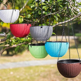 Resin Hang Plant Flower Hanging Pots Hanger Outdoor Pot Basket Holder For Garden Garden Plants