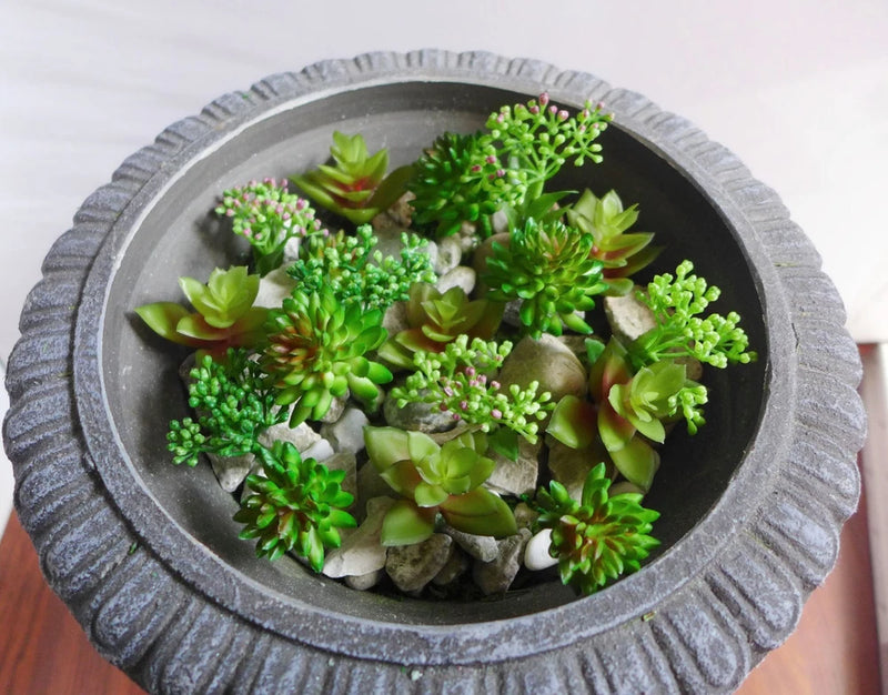 Artificial Miniature Grass Set of 18 Pcs Succulents Plants Landscape (M26) Green Plant