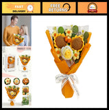 Handmade Crochet Flower Bouquet - Sunflower, Rose & Daisy - Perfect Gift for Mot Sunflower