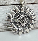 Sunflower Jewelry Sterling Silver Handmade Sunflower Pendant Sunflower