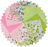 Spring Floral Squares 10X10, Layer Cake Fabric for Quilting - 10 Inch Precuts (4 Flowering Plants
