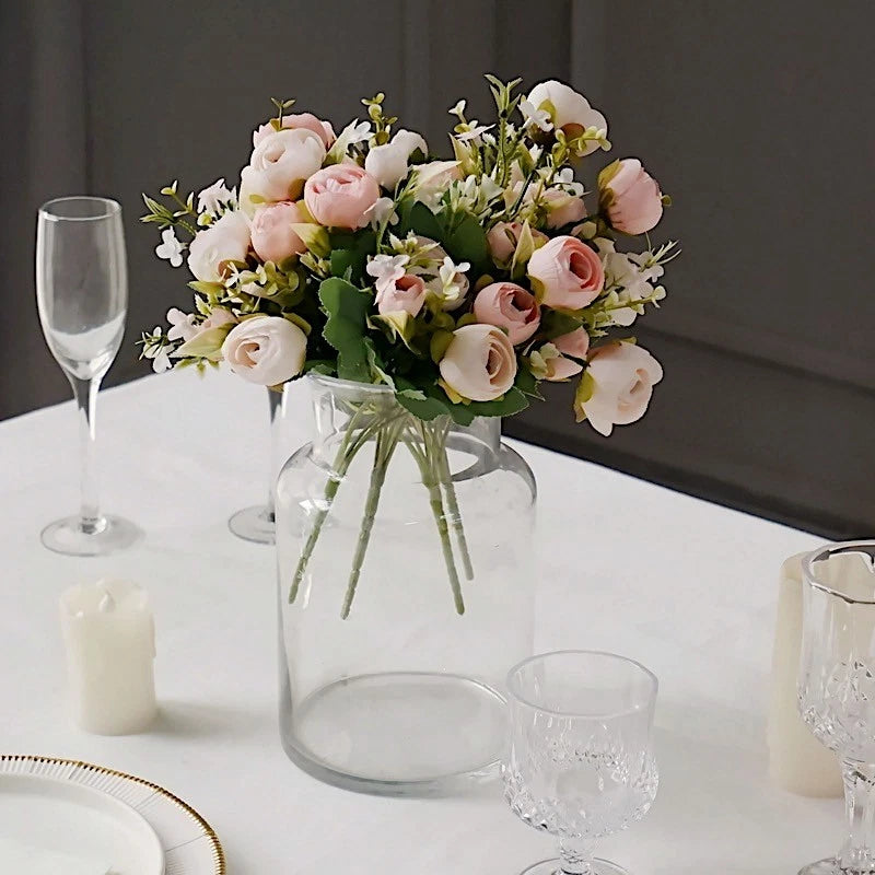 BLUSH 4 Bouquets 12" Silk Mini Ranunculus Artificial FLOWERS Party Decorations Ranunculus