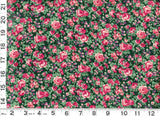 Red & Cream Roses Purple Flowers Dark Green Quilting Sewing Fabric by Yard #1092 Roses