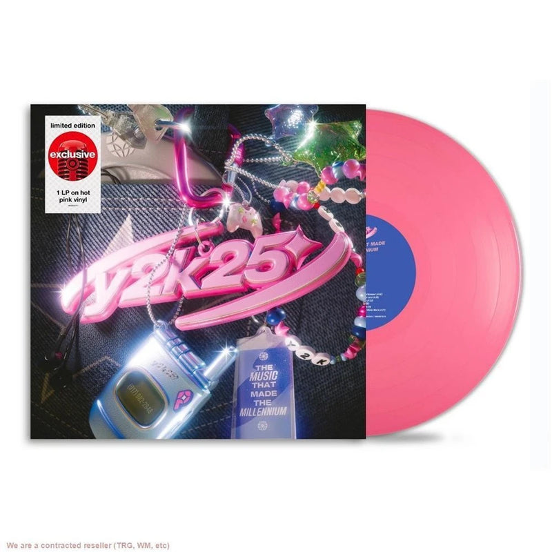 Limited-edition pink vinyl record with Y2K '25' neon graphic sleeve