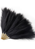 Serwalin Black Pampas Grass Black 17 In 6pcs Faux Pampas Grass Short Artificial Pampas Grass