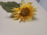MD Bloom Bright Yellow Sunflower Stem / Pick  26" High Autumn Fall Summer Floral Sunflower