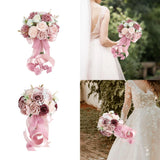 Wedding Roses Bouquet Artificial Flowers for Bridal Shower Anniversary Party Bouquet