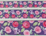 Lavender pink floral rose ranunculus Grosgrain ribbon BTY  3/8