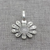 Sterling Silver Sunflower Charms Sun Flower for Bracelet Necklace Sunflower