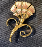 Franklin Mint (Stamped FM 86 Sterling) Vintage Christmas Carnation Brooch/Pin Carnation