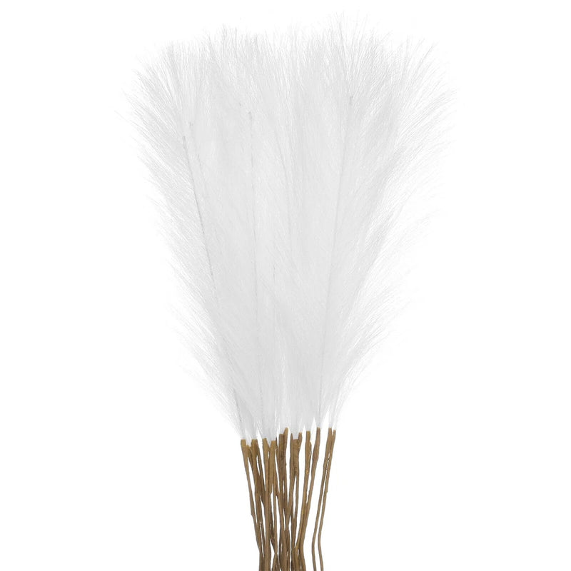 25Pcs Pampas Artificial Grass,21" Fake Pampas for Wedding Decoration,White Pampas Grass