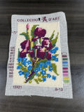 Purple Hydrangea Flower Cross Stitch Completed Unframed Purple flower 8Ó X 6Ó Hydrangea