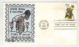 1982 BIRDS AND FLOWERS RARE 1ST CACHET HAND TINTED 1ST ROURKE KANSAS SUNFLOWER Sunflower