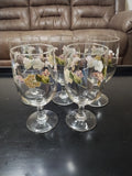 Martha Stewart Hydrangea 16 Oz Goblets set of 5 Hydrangea