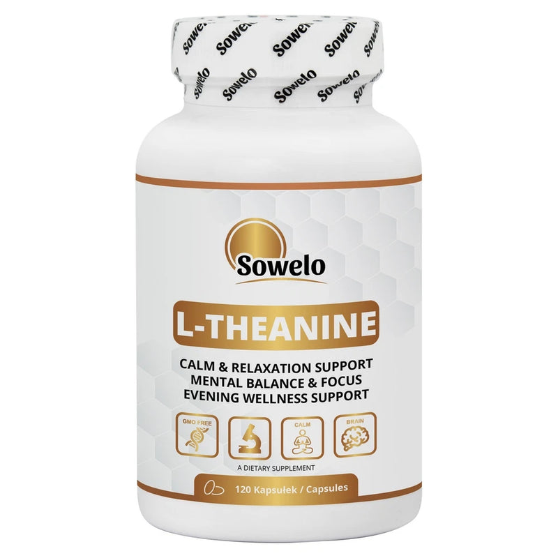L-Theanine 200mg Vege Caps Ð Calm, Sleep & Metabolism Support Ð Sowelo Green Plant