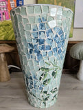 Mosaic Flower Vase With Metal Cylinder Hydrangea Print Large 13Ó Tall Hydrangea
