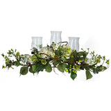 28" LARGE SILK HYDRANGEA FLOWER TRIPLE CANDELABRUM CENTERPIECE ARRANGEMENT Hydrangea