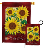 Welcome Sunflower Garden Flag Floral Nature Blossom Ladybug Bouquet House Banner Sunflower