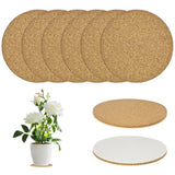 6-Pack 4 Inch Double Layers Cork Plant Coasters for Garden [Beige, Wood Tone] Garden Plants