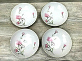 Vintage Royal Court China Pink Carnation - (4) Fruit / Sauce Bowls 5-1/2