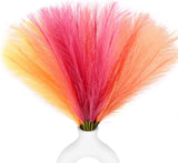 30Pcs Faux Pampas Grass Pink Orange Fall Decor, 17.7Inch Short Artificial Pompou Pampas Grass