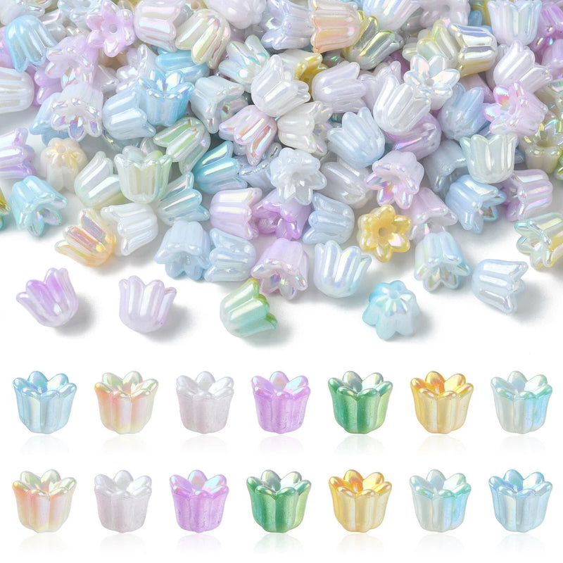 300x Resin Shell Lily of The Valley Flower Floral Jewelry Making Spacer Beads Lily