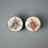 Vintage Convex Glass Bubble Framed Dried Flowers Decor Wall Hanging Set Of 2 Dried Flower