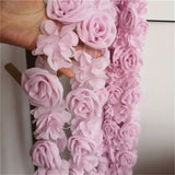 50cm 3D Rose Flower Chiffon Lace Trim Ribbon Sewing Fabric Clothes DIY Dress Hem Roses