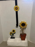Sunflower Wreath Holder Wall Flower  Blooming Sunflowers Sunflower