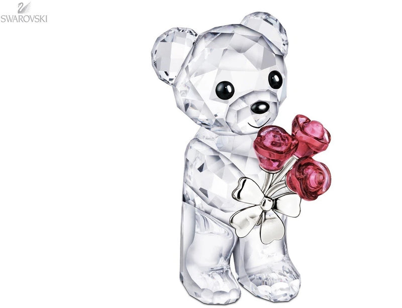 NIB Authentic Swarovski Kris Bear Red Roses For You Crystal Figurine #1096731 Roses