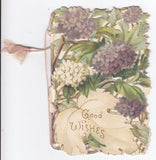 GOOD WISHES Hydrangea flower design Tuck Christmas greeting card circa 1895 Hydrangea