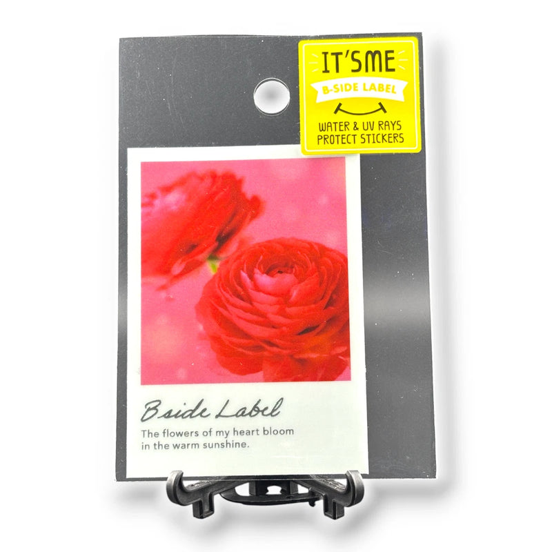 Ranunculus Sticker Beautiful Red Flowers Quirky Fun Japan B-Side Label Ranunculus
