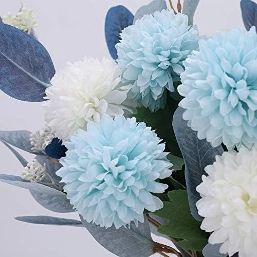 Artificial Flowers with Vase Faux Hydrangea Flower Arrangements for Home Hydrangea