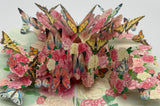 Carnation Butterfly Garden 3D Pop Up Card Flowers Valentine's Day Love Spring Carnation