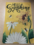 Hello Sunshine Sunflower & Daisy Burlap Garden Flag 12Ó X 18Ó Double Sided Sunflower