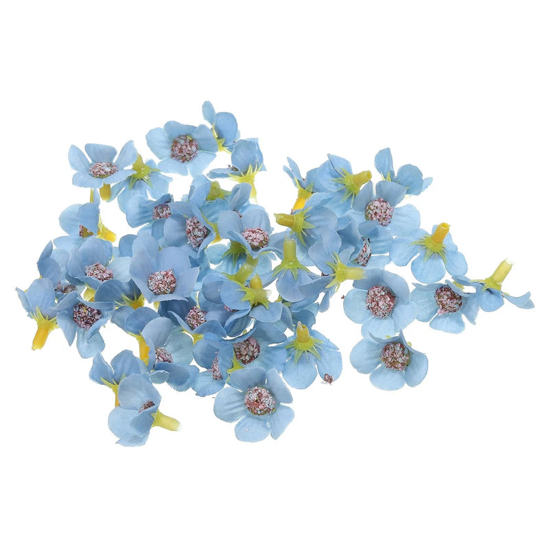 50Pcs 0.79" Artificial Silk Daisy Flower Heads Fake Flowers for DIY, Dark Blue Daisies