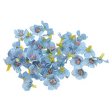 50Pcs 0.79" Artificial Silk Daisy Flower Heads Fake Flowers for DIY, Dark Blue Daisies