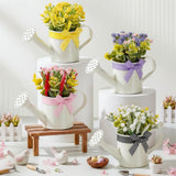 4 Set Fake Flowers Centerpieces for Tables Artificial Flower Plants Spring Fa... Flowering Plants