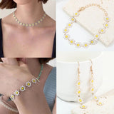 Boho Daisy Flower Pendant Necklace Bracelet Earrings Women Choker Jewelry Gift Daisies