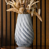 10 inch Tall Ribbed Ceramic Vase for Flowers,Boho Vases for Pampas Grass,Wood... Pampas Grass