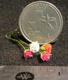 4 Half Open Carnation Red Pink White Flower Garden Floral :12 Miniature #9852 Carnation