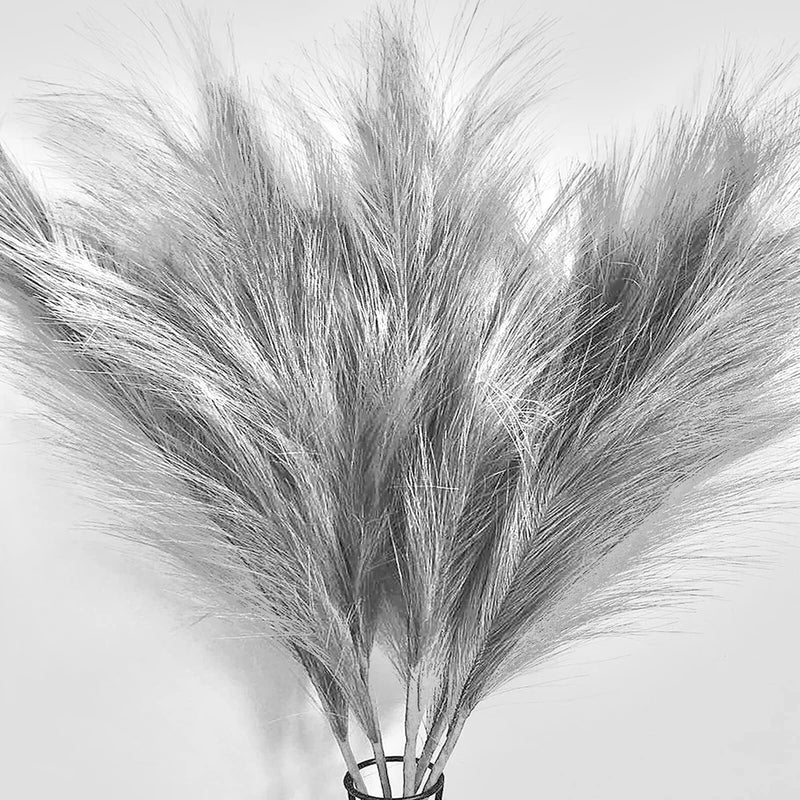 Pusuny Faux Pampas Grass,7 PCS 24 inch Gray Pampas Grass Decor, 7 Branches | ... Pampas Grass