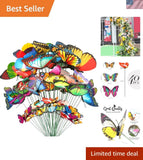 Versatile 40 Pcs PVC Butterfly Stakes - Colorful Garden Decor for All Seasons Garden Plants