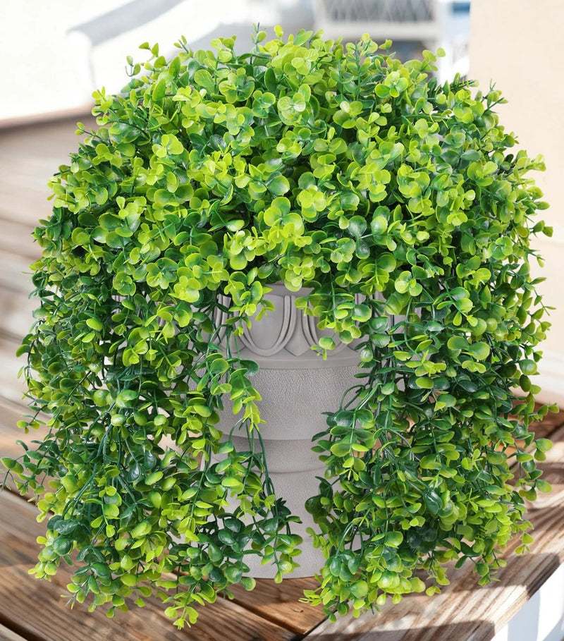 Faux Outdoor Plants Fake Hanging Plants for Outdoors Outside Decorations, 2 P... Green Plant