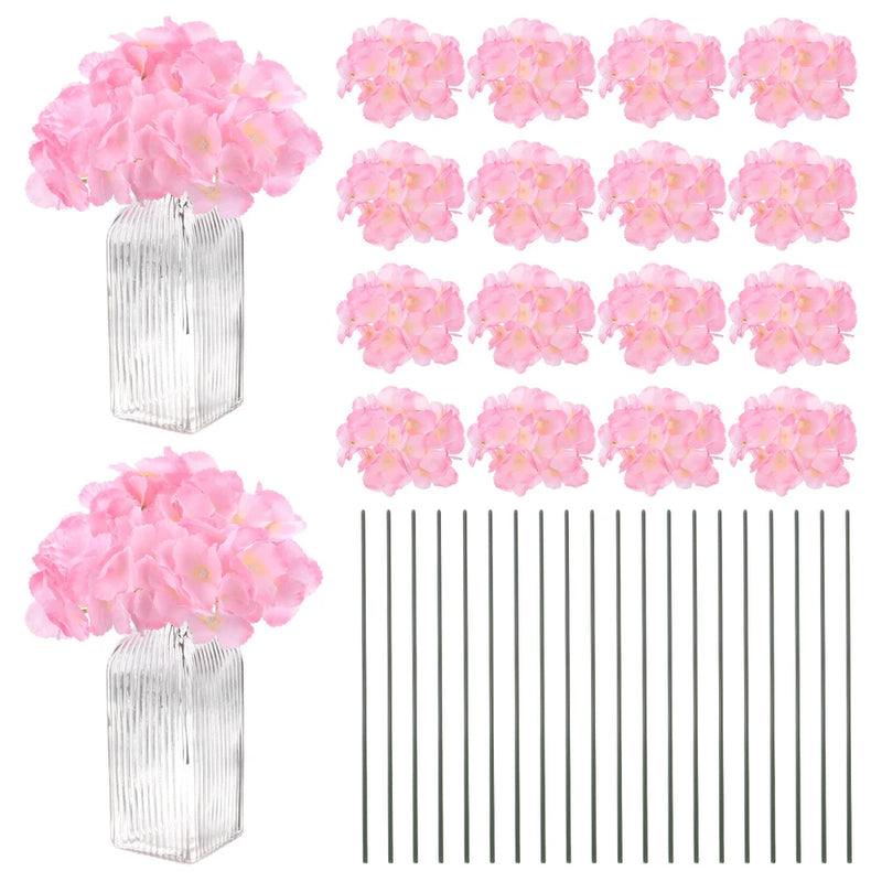 40-Pack Silk Hydrangea Flowers for Home Decor [Gradient Dark Pink] Hydrangea