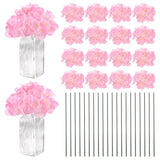 40-Pack Silk Hydrangea Flowers for Home Decor [Gradient Dark Pink] Hydrangea